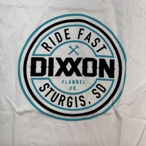 Dixxon Women's Large Sturgis Ride Fast Cropped White T-Shirt Raw Hem